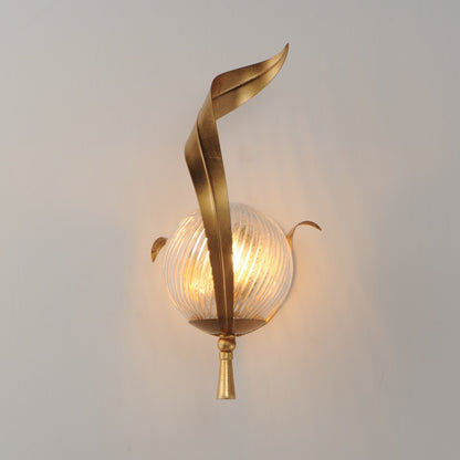 Maxim Lighting Firenze 1Lt 13.25" Wall Sconce, Gold/Clear Ribbed