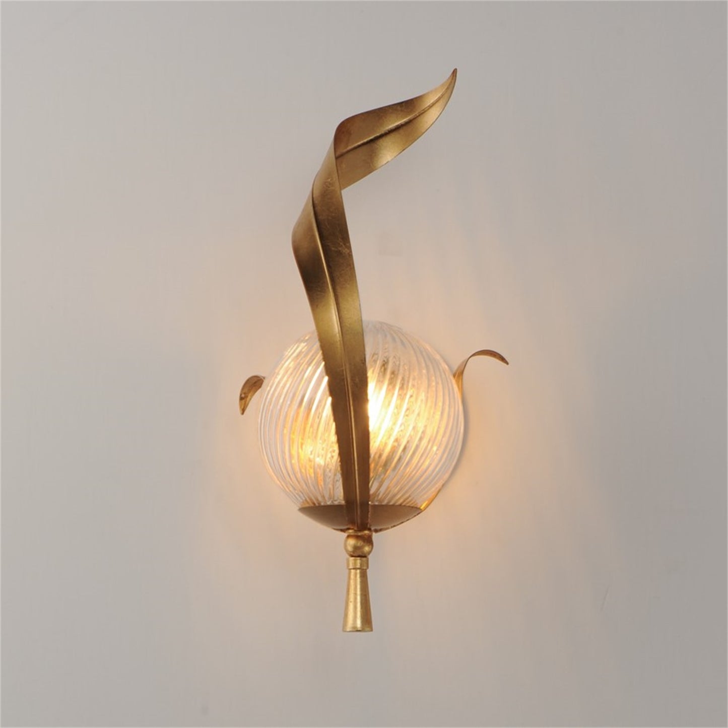 Maxim Lighting Firenze 1Lt 13.25" Wall Sconce, Gold/Clear Ribbed