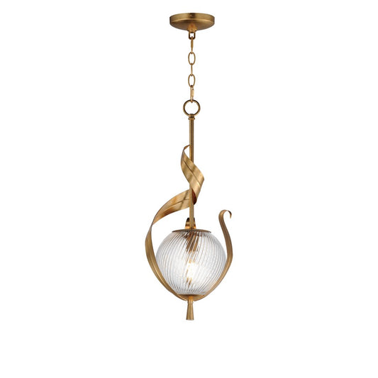 Maxim Lighting Firenze 1Lt 25" Single Pendant, Gold/Clear Ribbed - 28712CRGL