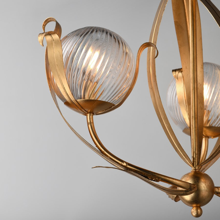 Maxim Lighting Firenze 3 Light 25.75" Chandelier, Gold Leaf