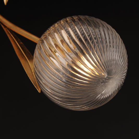 Maxim Lighting Firenze 3Lt 31" Semi-Flush Mt, Gold Leaf/Clear Ribbed - 28714CRGL