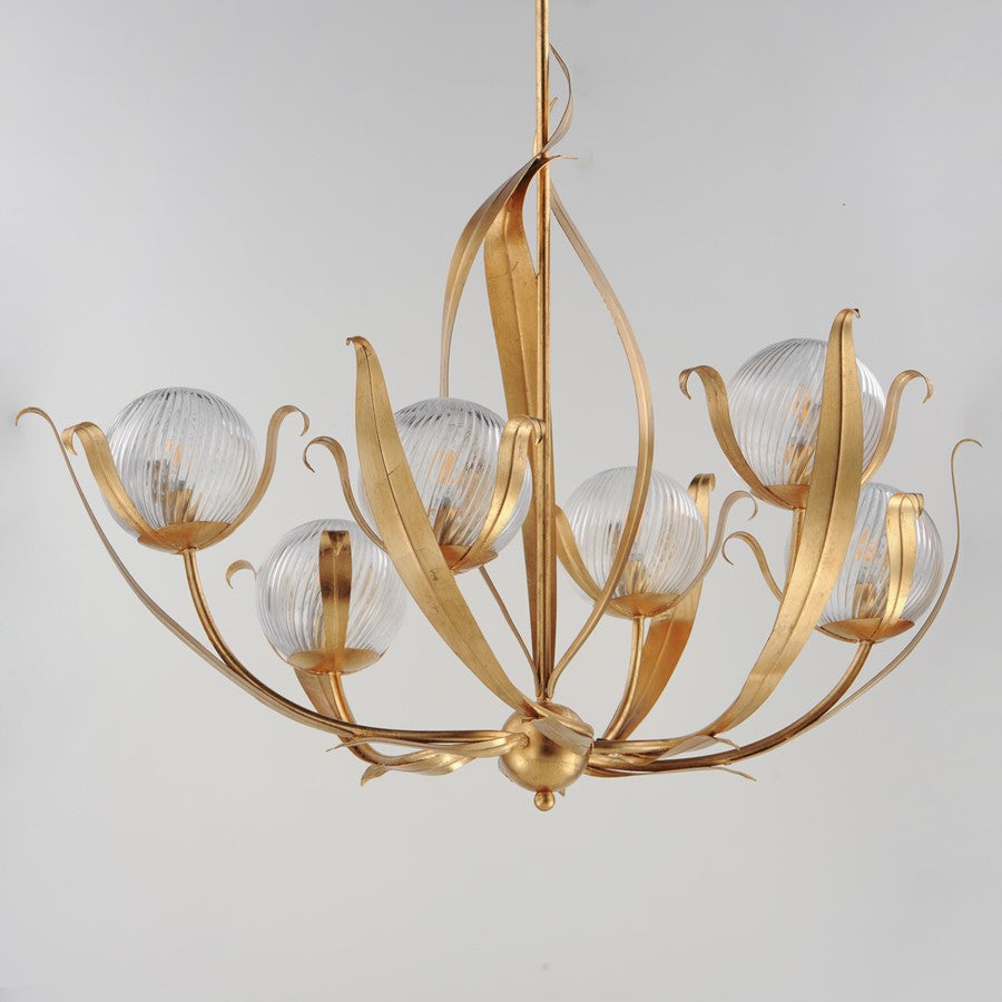 Maxim Lighting Firenze 6 Light 34.75" Chandelier, Gold Leaf