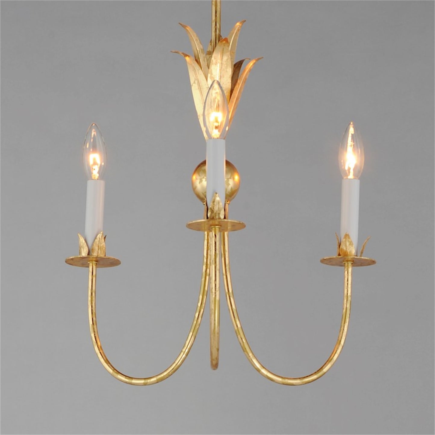 3 Light Mini Pendant, Gold Leaf