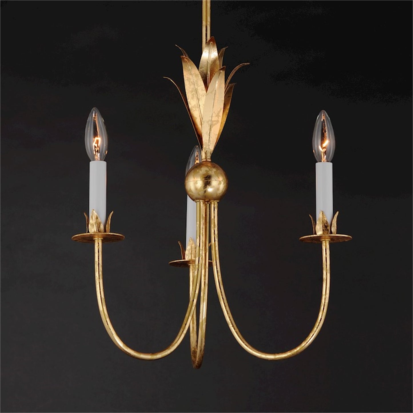 3 Light Mini Pendant, Gold Leaf