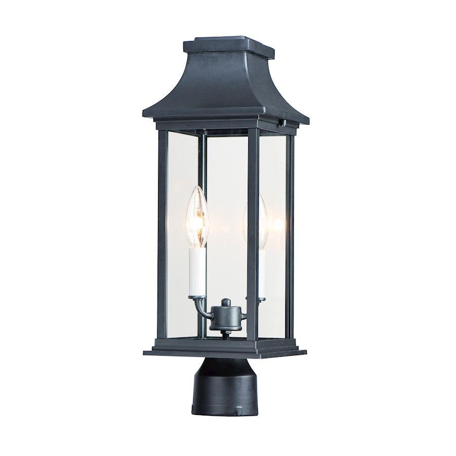 Maxim Lighting Vicksburg 2-Light Outdoor Post Mount, Black