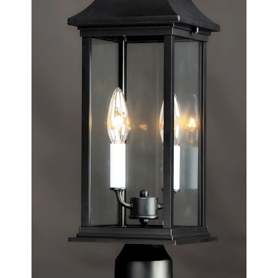 Maxim Lighting Vicksburg 2-Light Outdoor Post Mount, Black