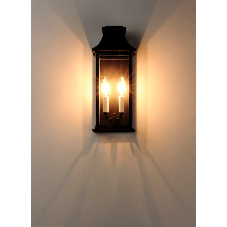 2 Light Outdoor Pocket Wall Sconce