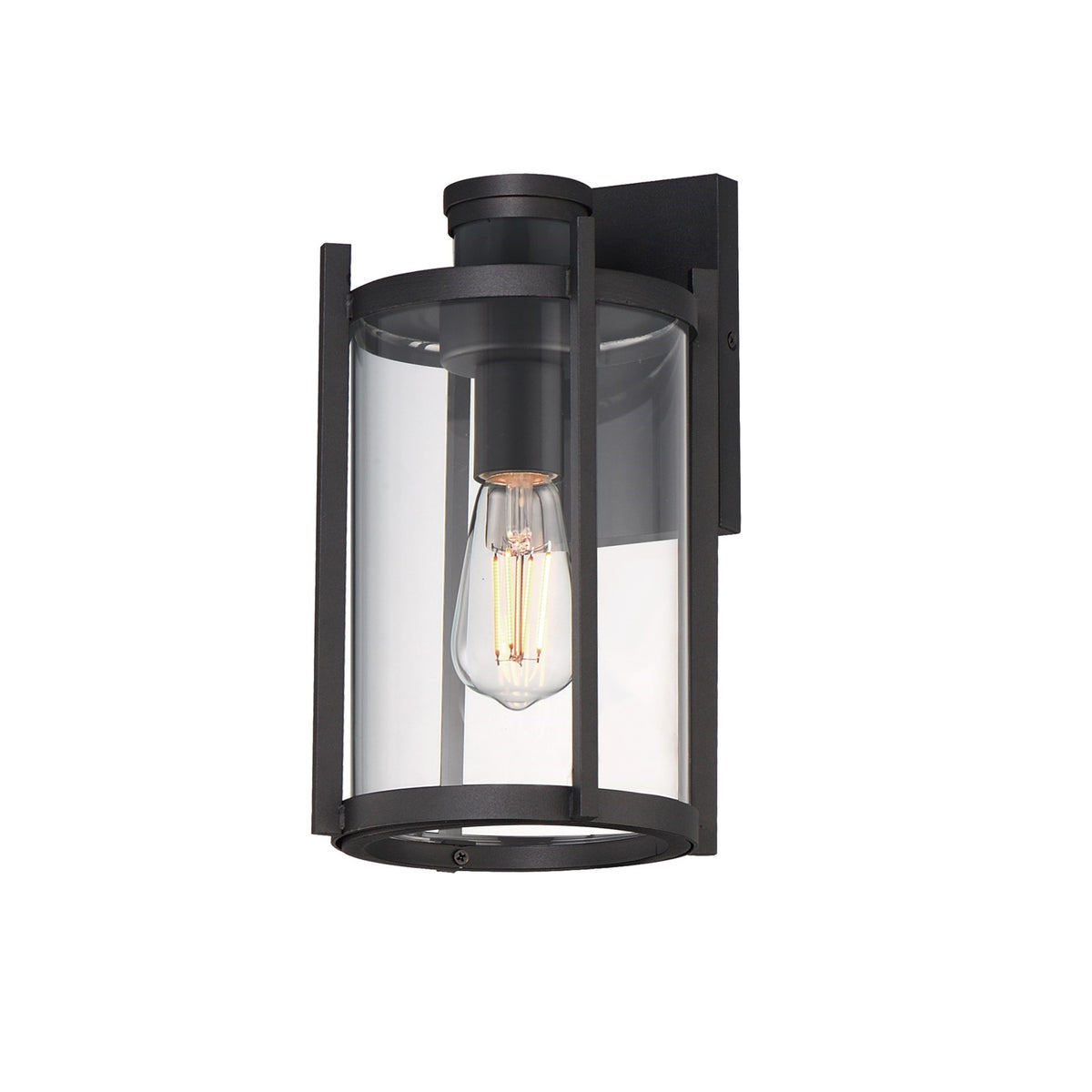 Maxim Lighting Belfry 12in 1-Light Outdoor Wall Sconce | Transitional Matte Black and Clear Glass | Entryway & Patio | 7 x 12 in | Model 30062CLBK-MSP