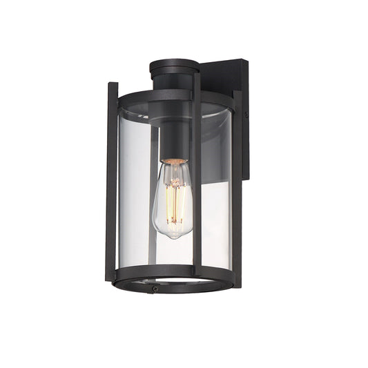 Maxim Lighting Belfry 12in 1-Light Outdoor Wall Sconce | Transitional Matte Black and Clear Glass | Entryway & Patio | 7 x 12 in | Model 30062CLBK-MSP