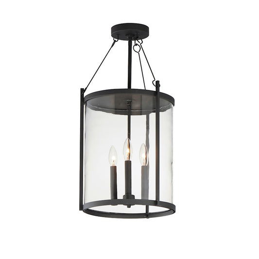3 Light Outdoor Pendant, Black