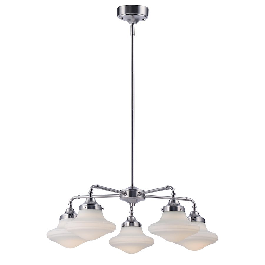 Maxim Lighting New School 5-Light LED Chandelier, Nickel/White