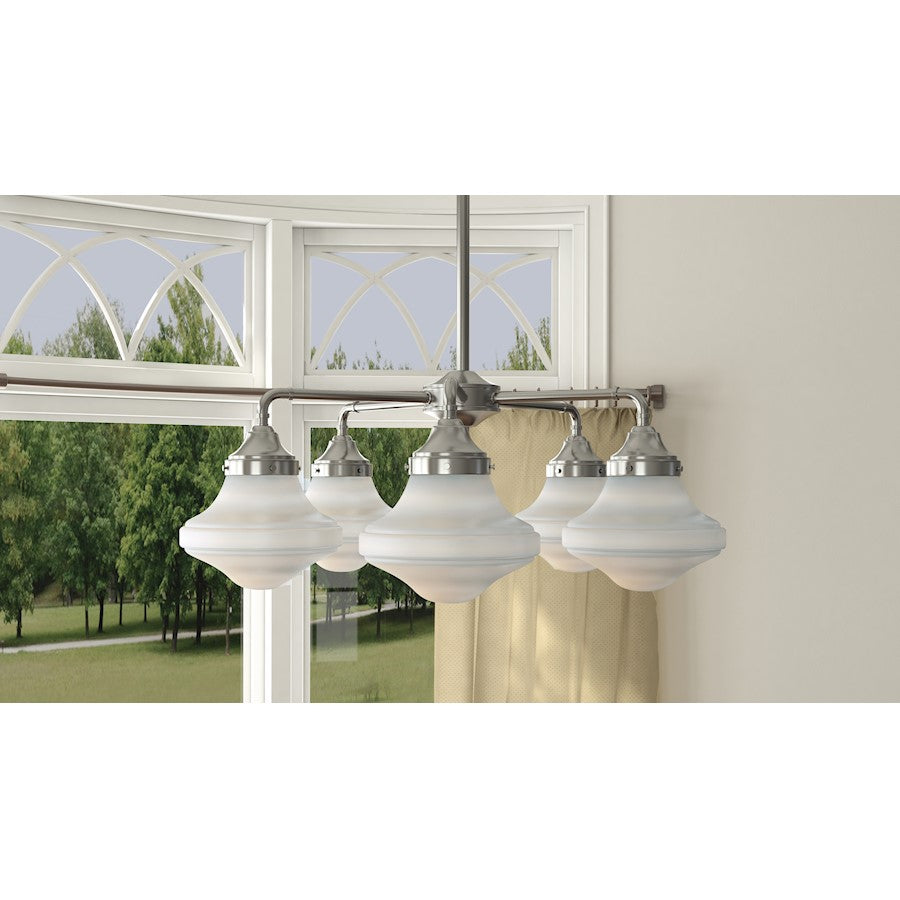 Maxim Lighting New School 5-Light LED Chandelier, Nickel/White