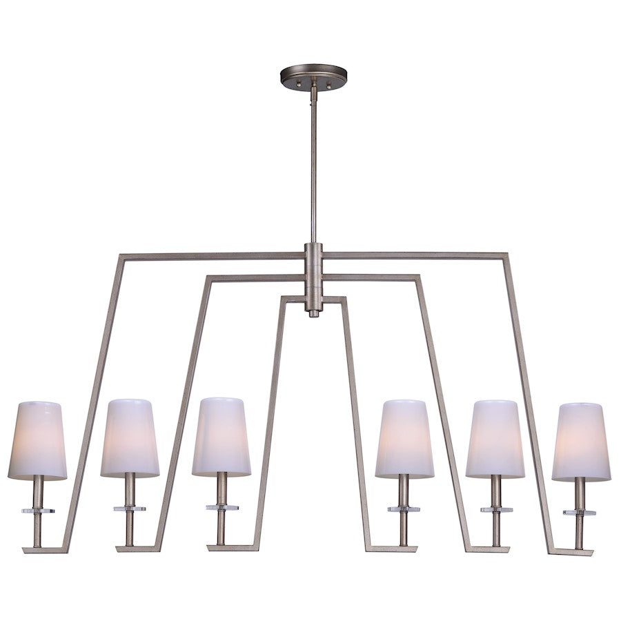 6 Light 48" Chandelier, Platinum Dusk