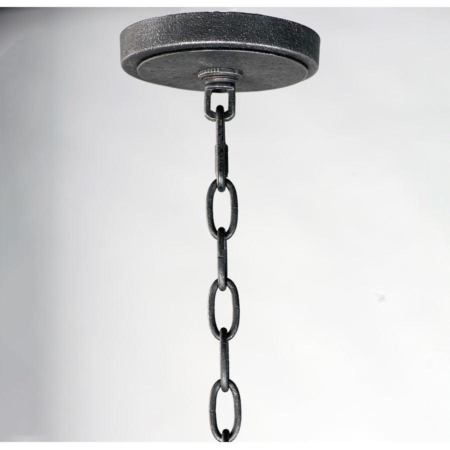 6 Light Chandelier, Natural Iron
