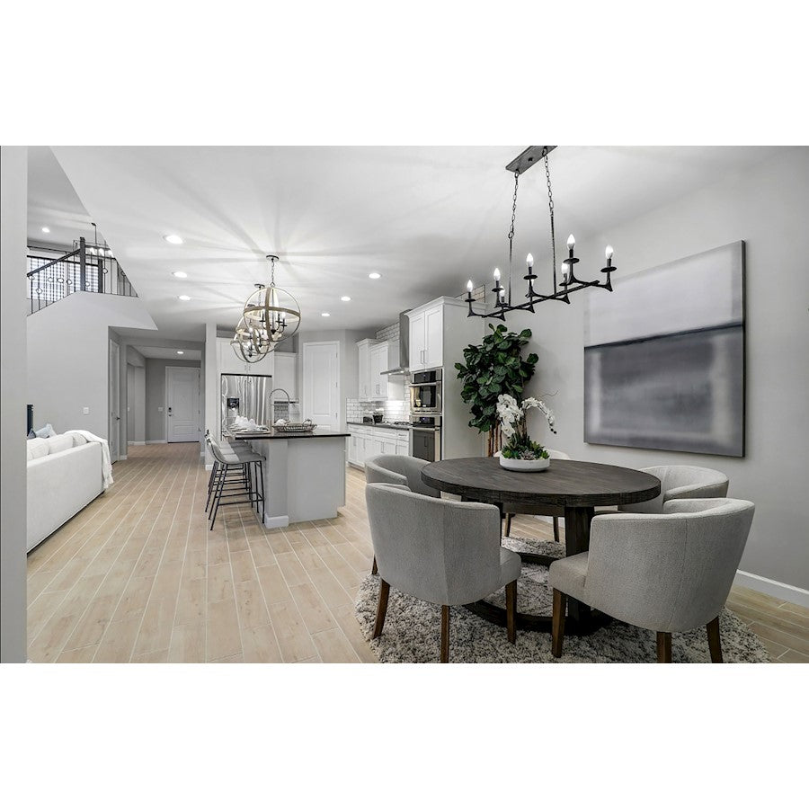 8 Light Linear Pendant, Natural Iron