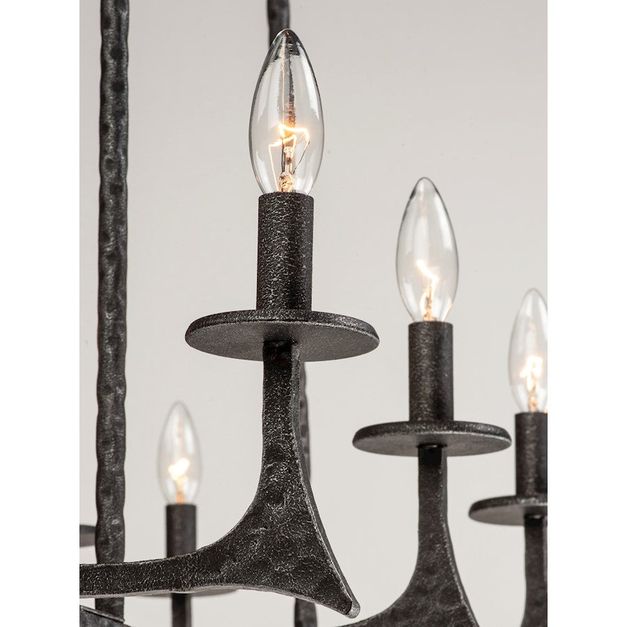8 Light Linear Pendant, Natural Iron