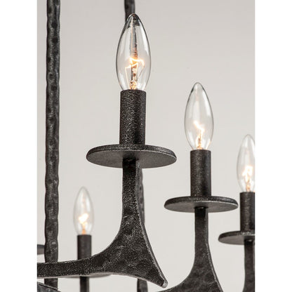 8 Light Linear Pendant, Natural Iron