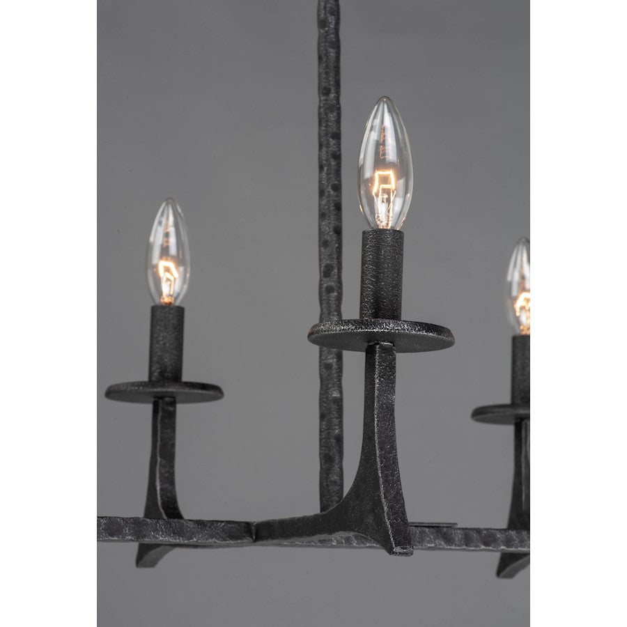 8 Light Linear Pendant, Natural Iron