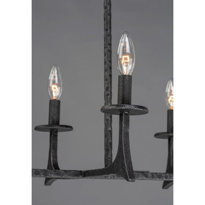 8 Light Linear Pendant, Natural Iron
