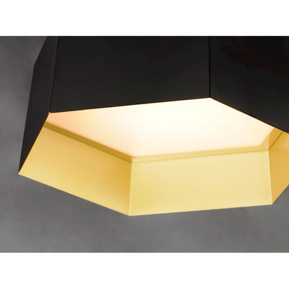 Maxim Lighting Honeycomb 1-Light LED Flush Mount, Black/Gold