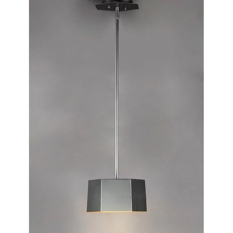 8" Honeycomb 1 Light LED Pendant, Black