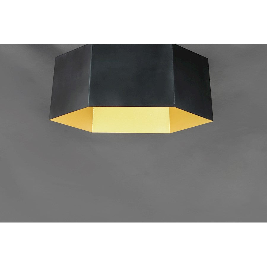 8" Honeycomb 1 Light LED Pendant, Black