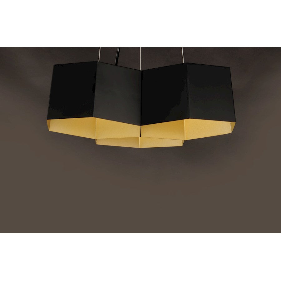 Honeycomb LED Chandelier, Black