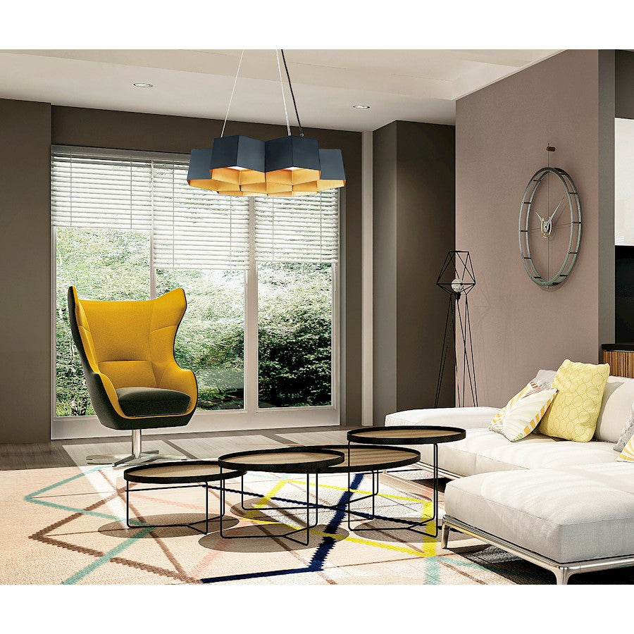 Honeycomb LED Chandelier, Black