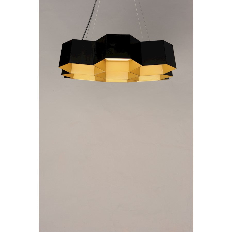 Honeycomb LED Chandelier, Black