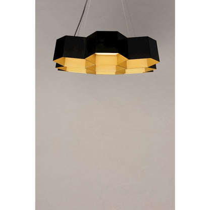 Honeycomb LED Chandelier, Black