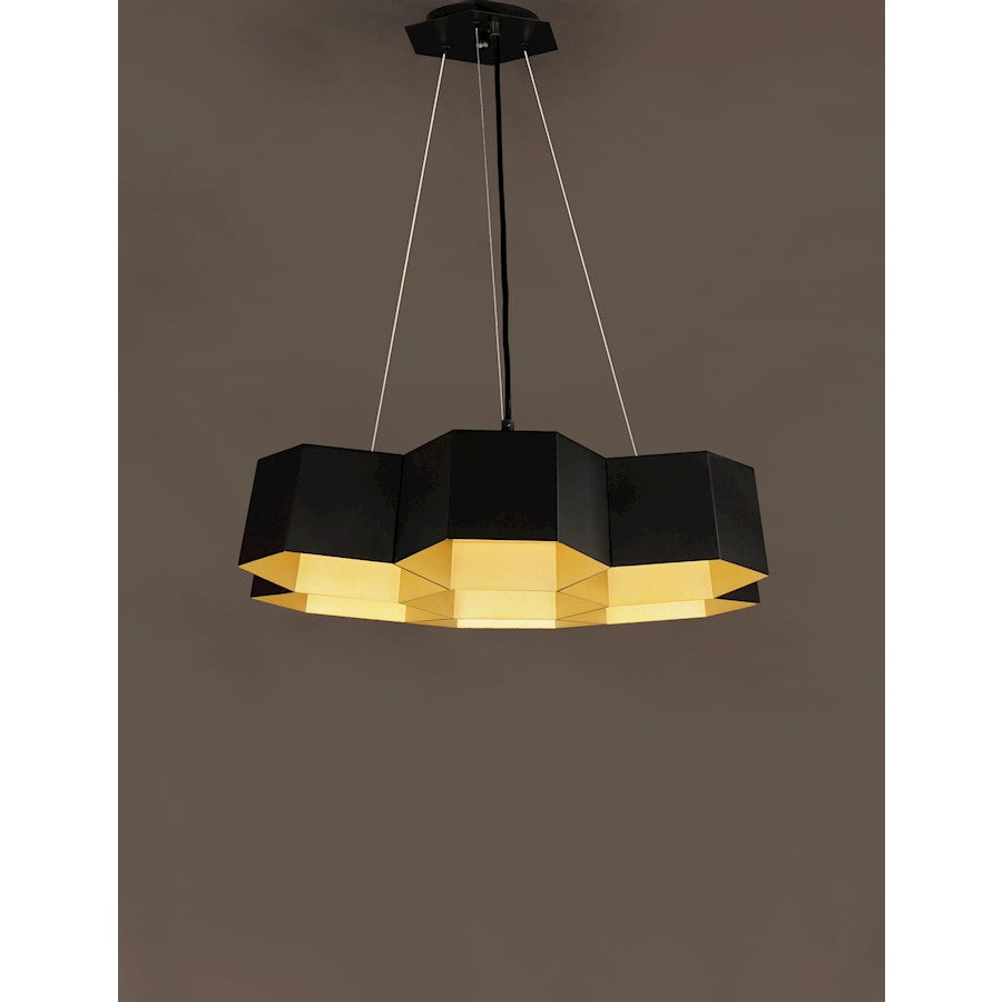 Honeycomb LED Chandelier, Black