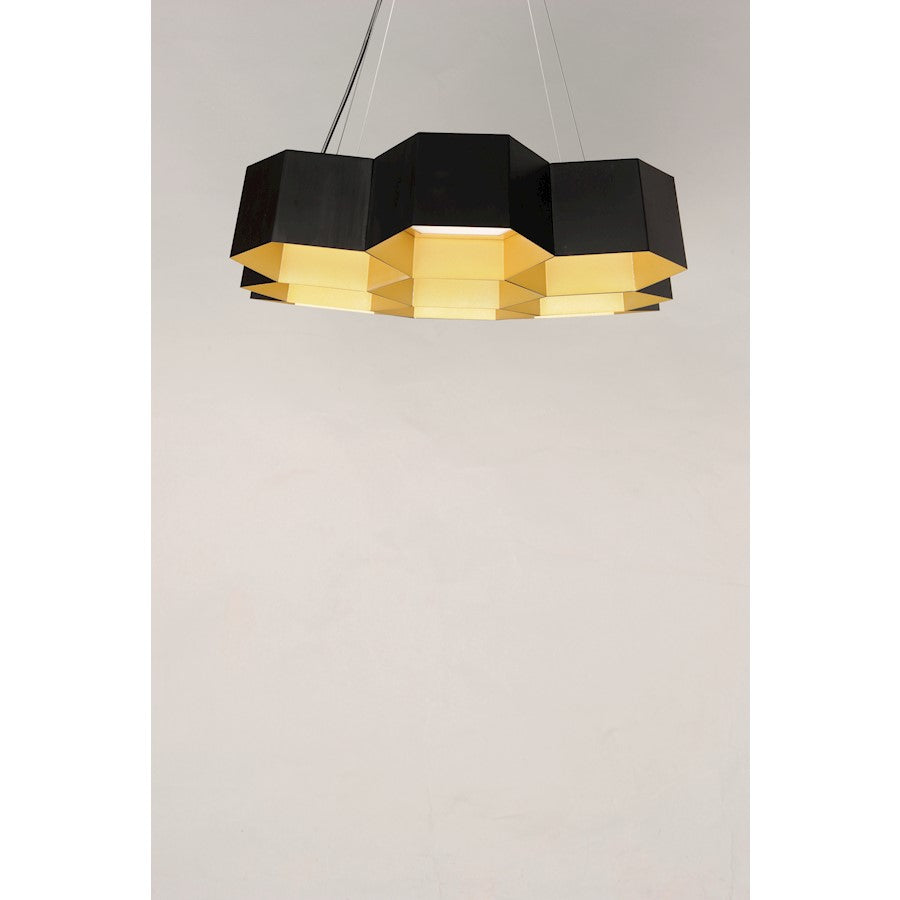 Honeycomb LED Chandelier, Black
