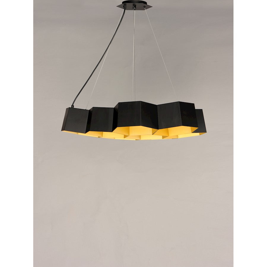 Honeycomb LED Chandelier, Black