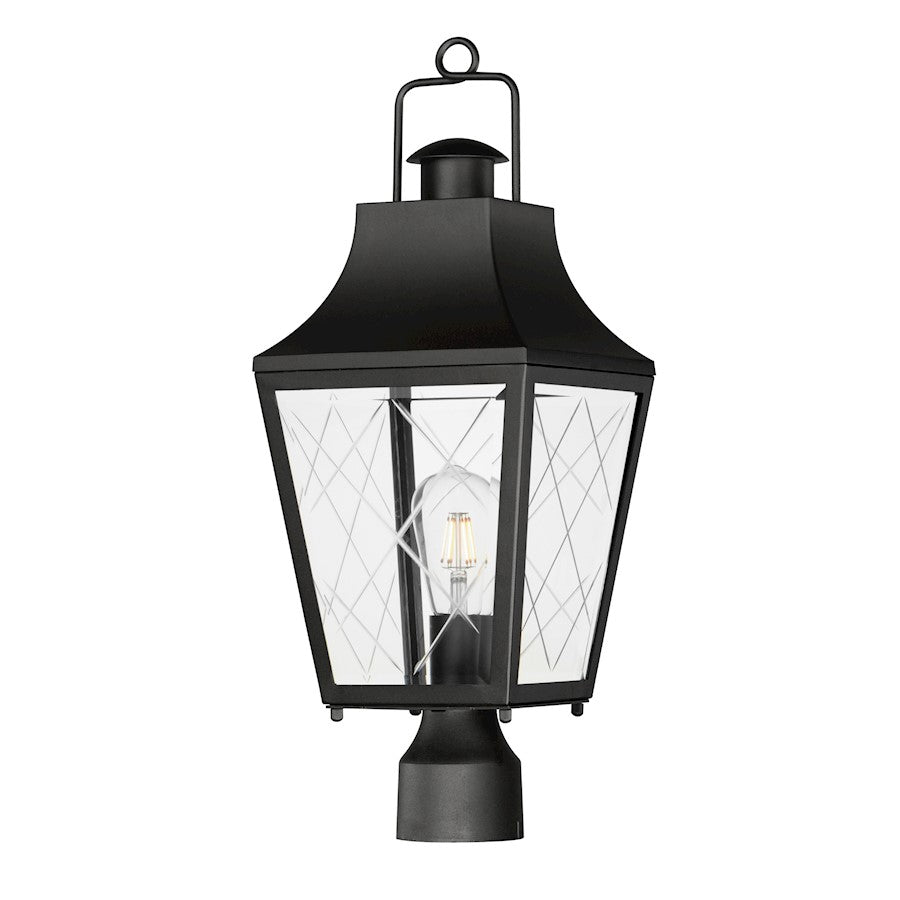 Maxim Lighting Storybook 1 Light Outdoor Post, Black/Clear