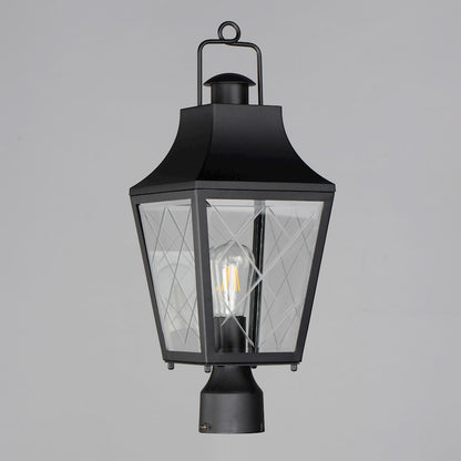 Maxim Lighting Storybook 1 Light Outdoor Post, Black/Clear