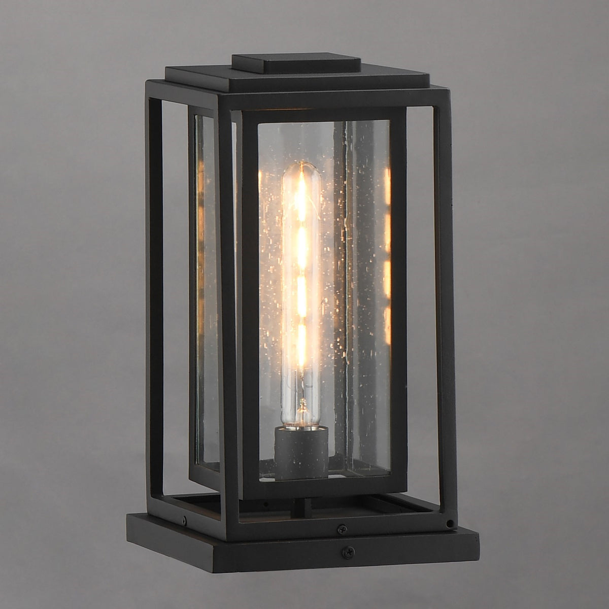 Maxim Lighting Cabana 8in 1-Light Deck Lantern | Transitional Black Aluminum | Outdoor Entry & Patio Wall Light | 8 x 8 x 14 in | Model 3037CDBK