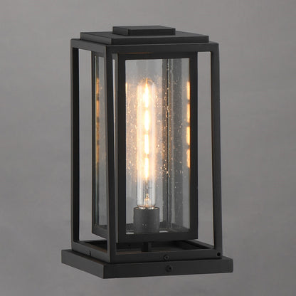 Maxim Lighting Cabana 8in 1-Light Deck Lantern | Transitional Black Aluminum | Outdoor Entry & Patio Wall Light | 8 x 8 x 14 in | Model 3037CDBK