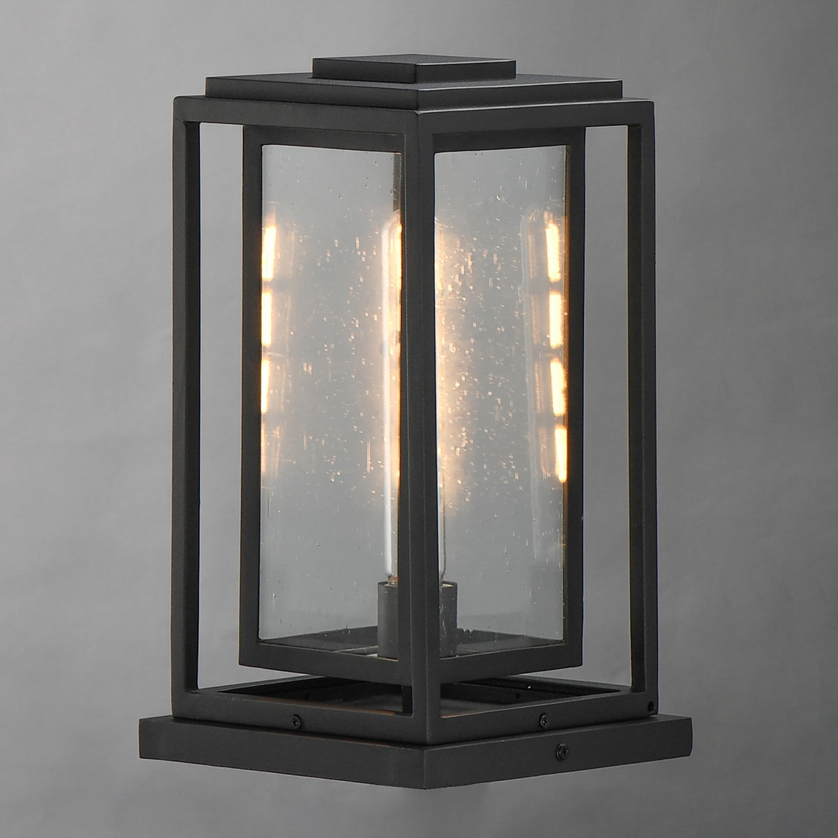 Maxim Lighting Cabana 8in 1-Light Deck Lantern | Transitional Black Aluminum | Outdoor Entry & Patio Wall Light | 8 x 8 x 14 in | Model 3037CDBK