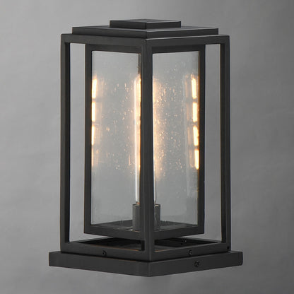 Maxim Lighting Cabana 8in 1-Light Deck Lantern | Transitional Black Aluminum | Outdoor Entry & Patio Wall Light | 8 x 8 x 14 in | Model 3037CDBK