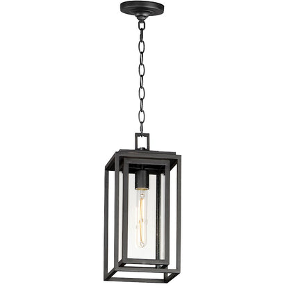 Maxim Lighting Cabana 1 Light Outdoor Hanging Pendant, Black/Seedy