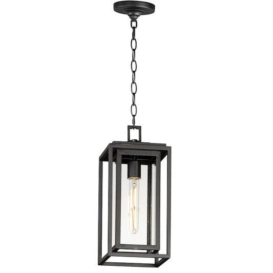 Maxim Lighting Cabana 1 Light Outdoor Hanging Pendant, Black/Seedy