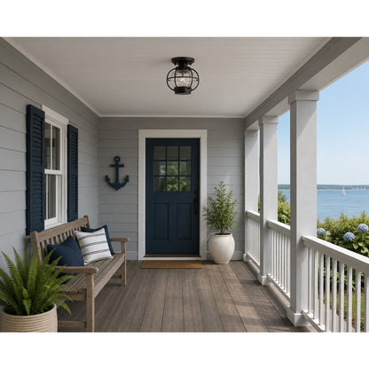 Maxim Portsmouth 1-Light Outdoor Ceiling Mount, Rubbed Bronze