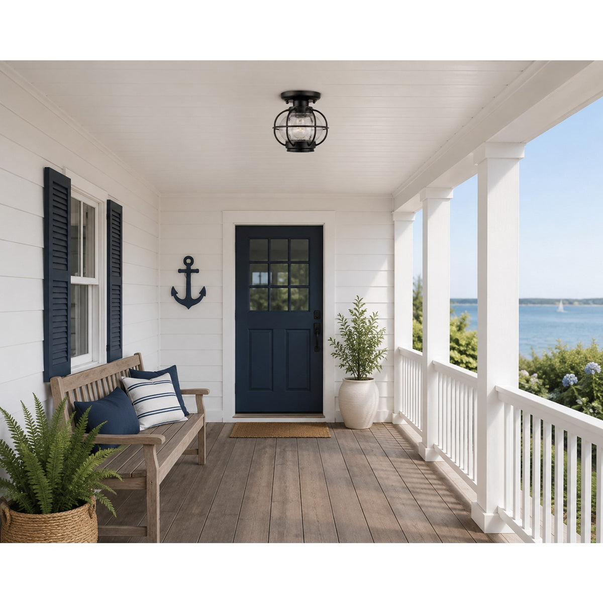 Maxim Portsmouth 1-Light Outdoor Ceiling Mount, Rubbed Bronze