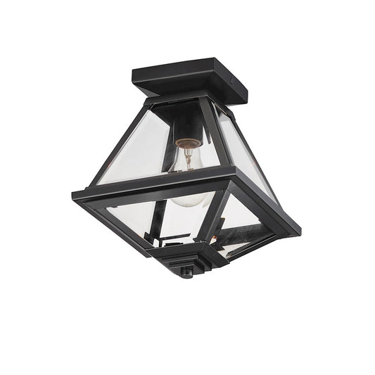 Maxim Lighting Prism 1 Light 9" Flush Mount, Black/Clear