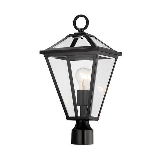 Maxim Lighting Prism 1 Light Outdoor Post Lantern, Black/Clear