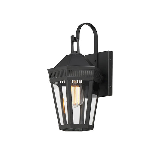 Maxim Lighting Oxford 1 Light Outdoor Wall Sconce, Black/Clear