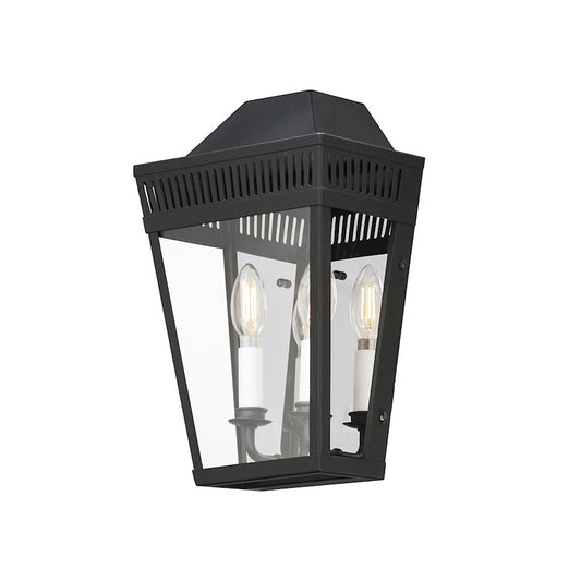 Maxim Lighting Oxford 2 Light 14" Outdoor Wall Sconce, Black/Clear
