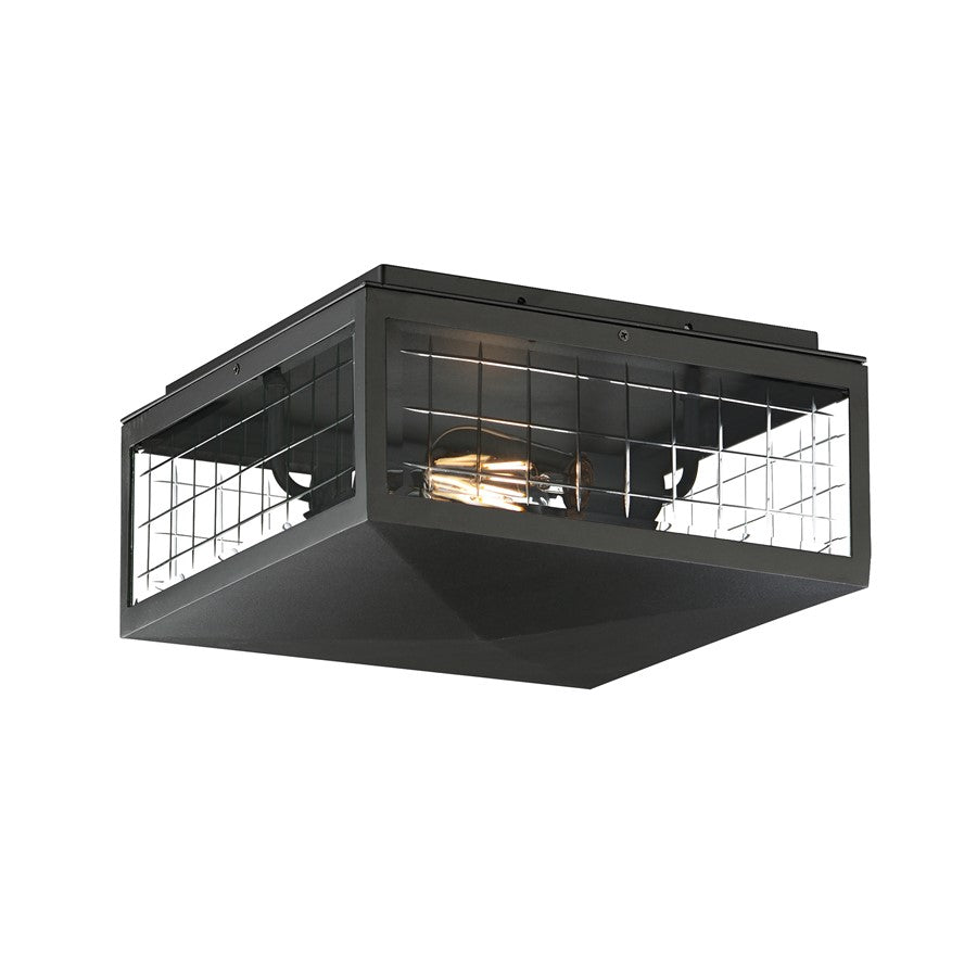 Maxim Lighting Magnus 2 Light Outdoor Deck Lantern, Black/Clear - 30690CLBK