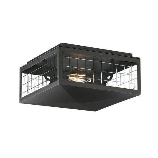 Maxim Lighting Magnus 2 Light Outdoor Deck Lantern, Black/Clear