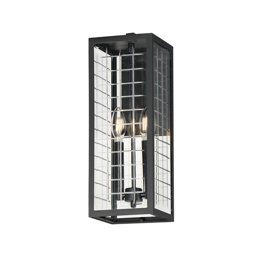 Maxim Lighting Magnus 2 Light 17" Outdoor Wall Mount, Black/Clear